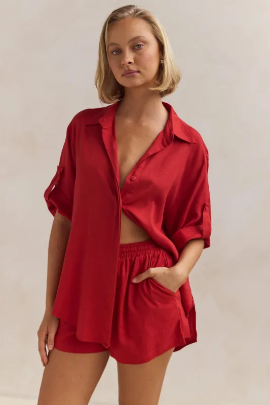 Alani Short (Red) sold by Runway Scout