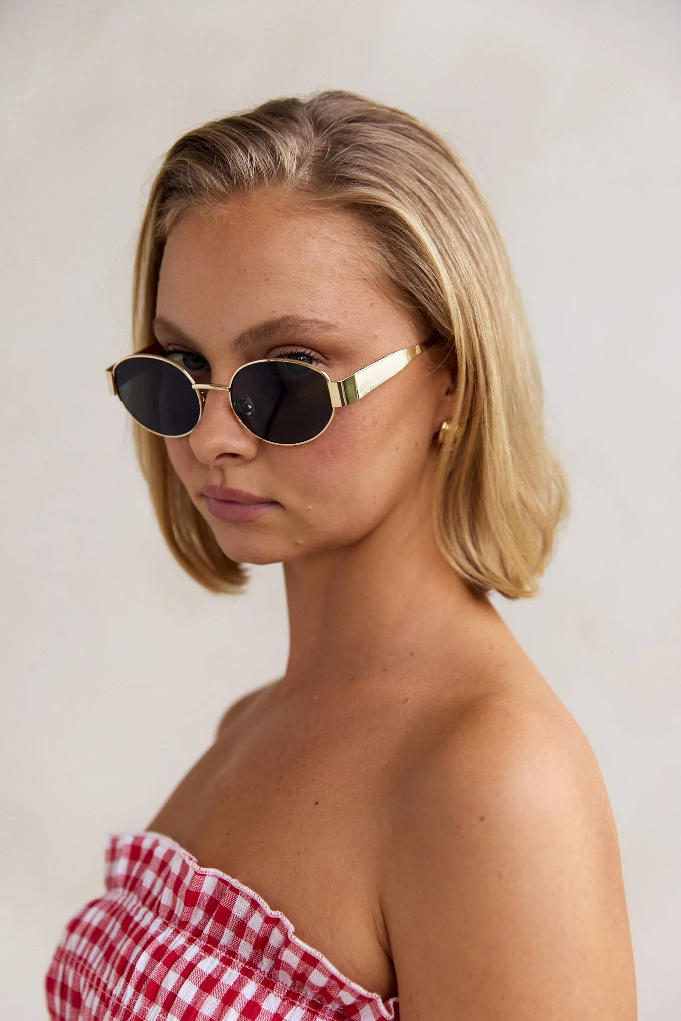 Anastasia Sunglasses (Gold) sold by Runway Scout product image thumbnail 3