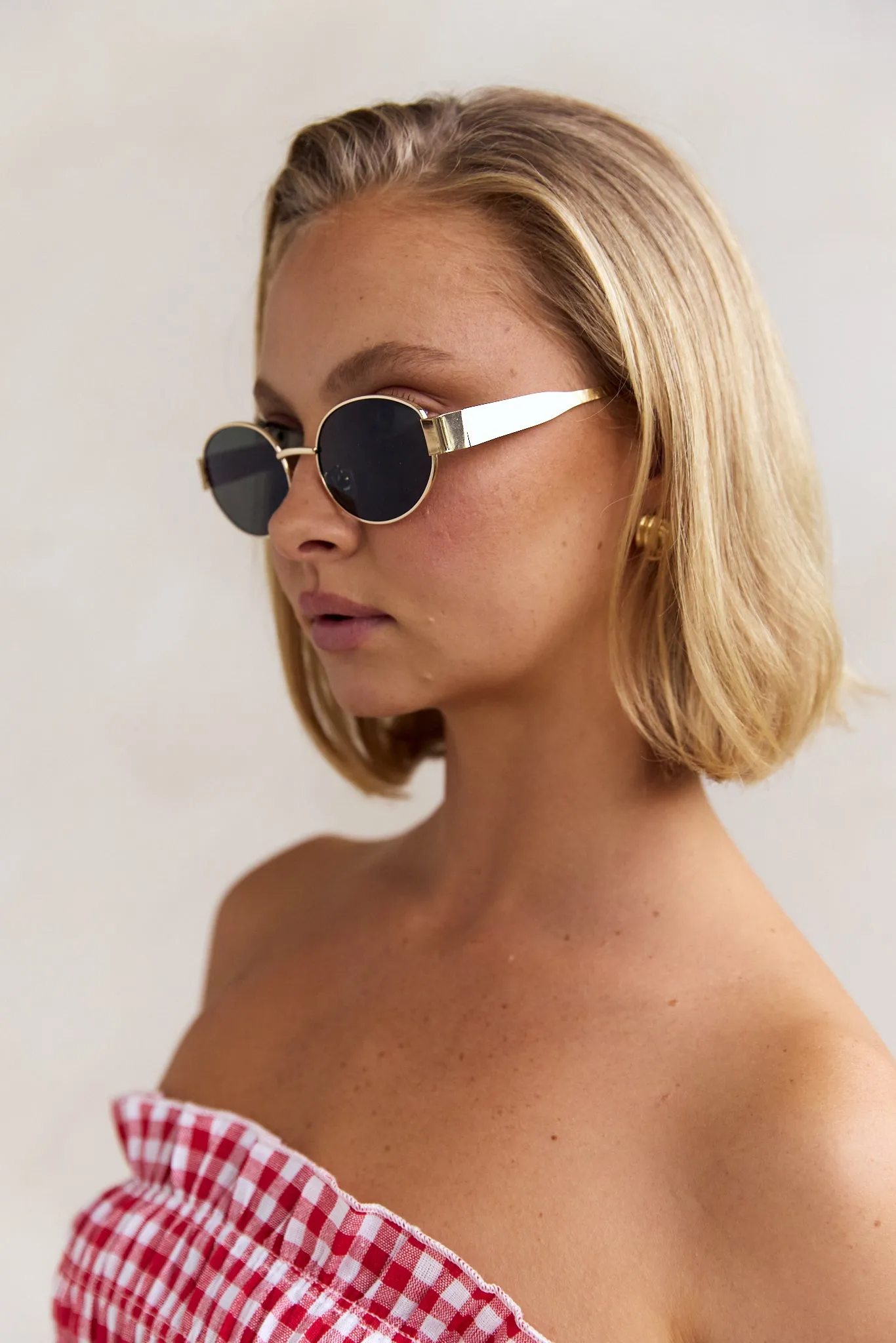 Anastasia Sunglasses (Gold) sold by Runway Scout product image thumbnail 2