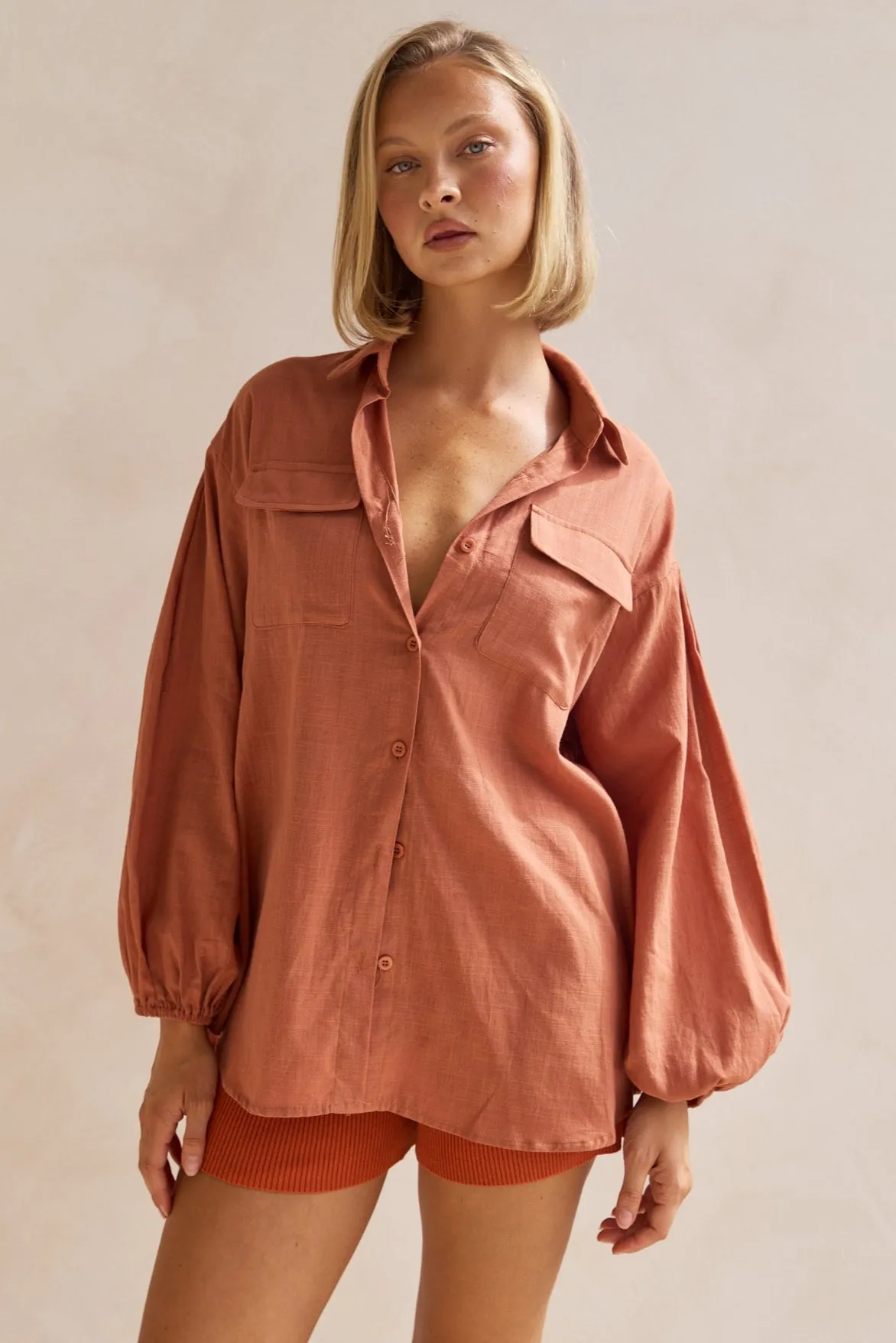 Timothee Shirt (Rust) sold by Runway Scout product image thumbnail 3