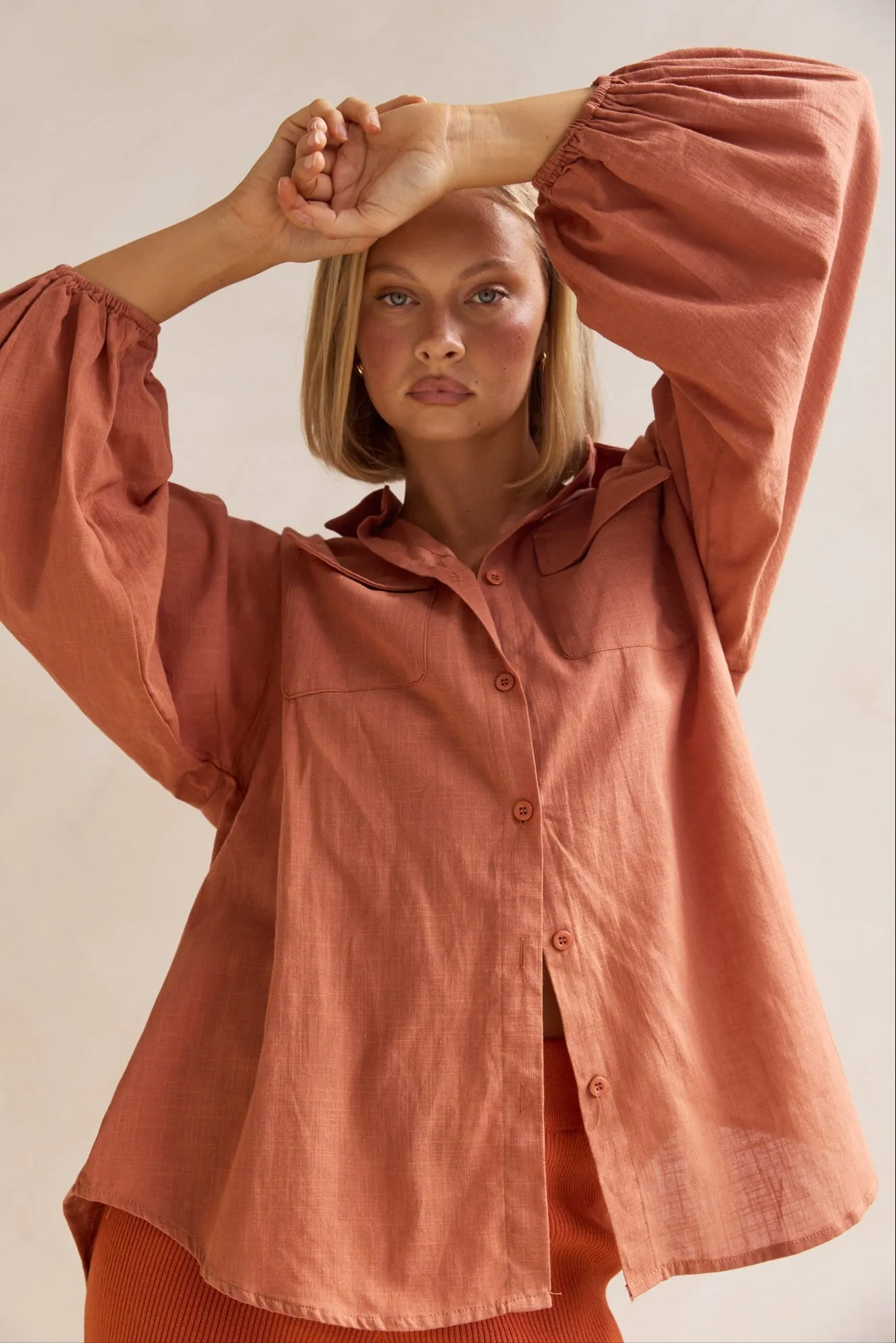 Timothee Shirt (Rust) sold by Runway Scout product image thumbnail 2