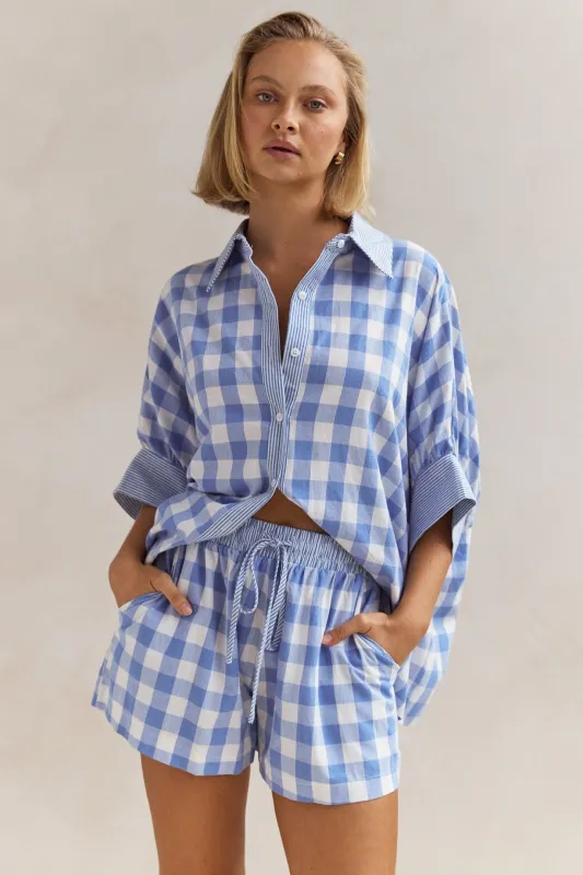 Beatrice Short (Blue) sold by Runway Scout