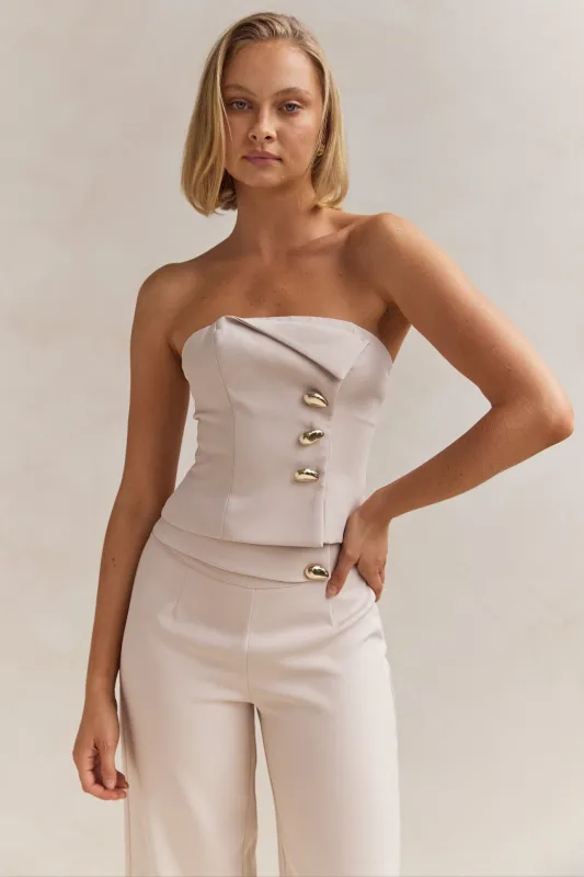 Camellia Top (Beige) sold by Runway Scout