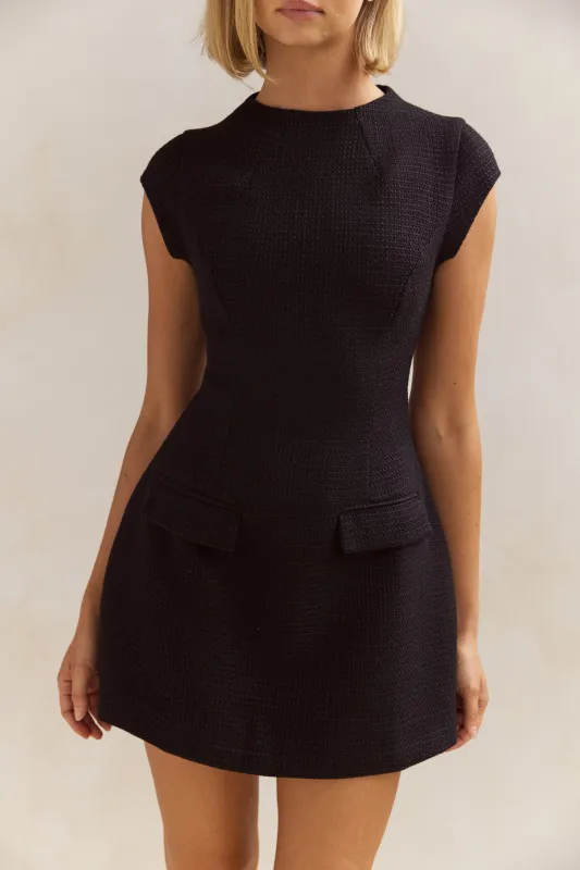 Thalia Tweed Dress (Black) sold by Runway Scout