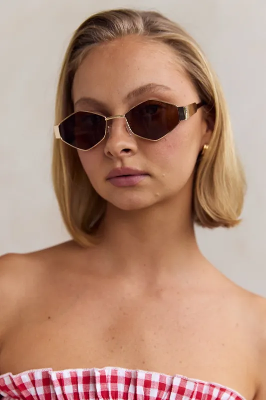 Mabel Sunglasses (Gold) sold by Runway Scout
