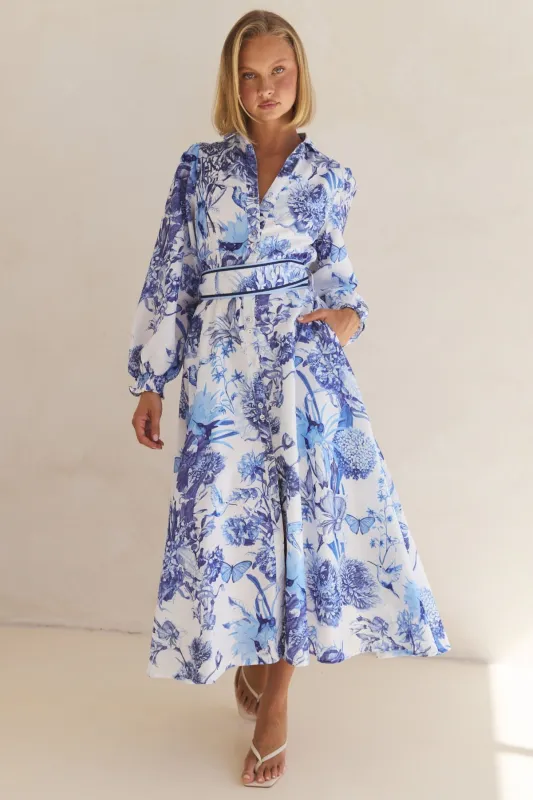 Azure Maxi Dress (Blue) sold by Runway Scout