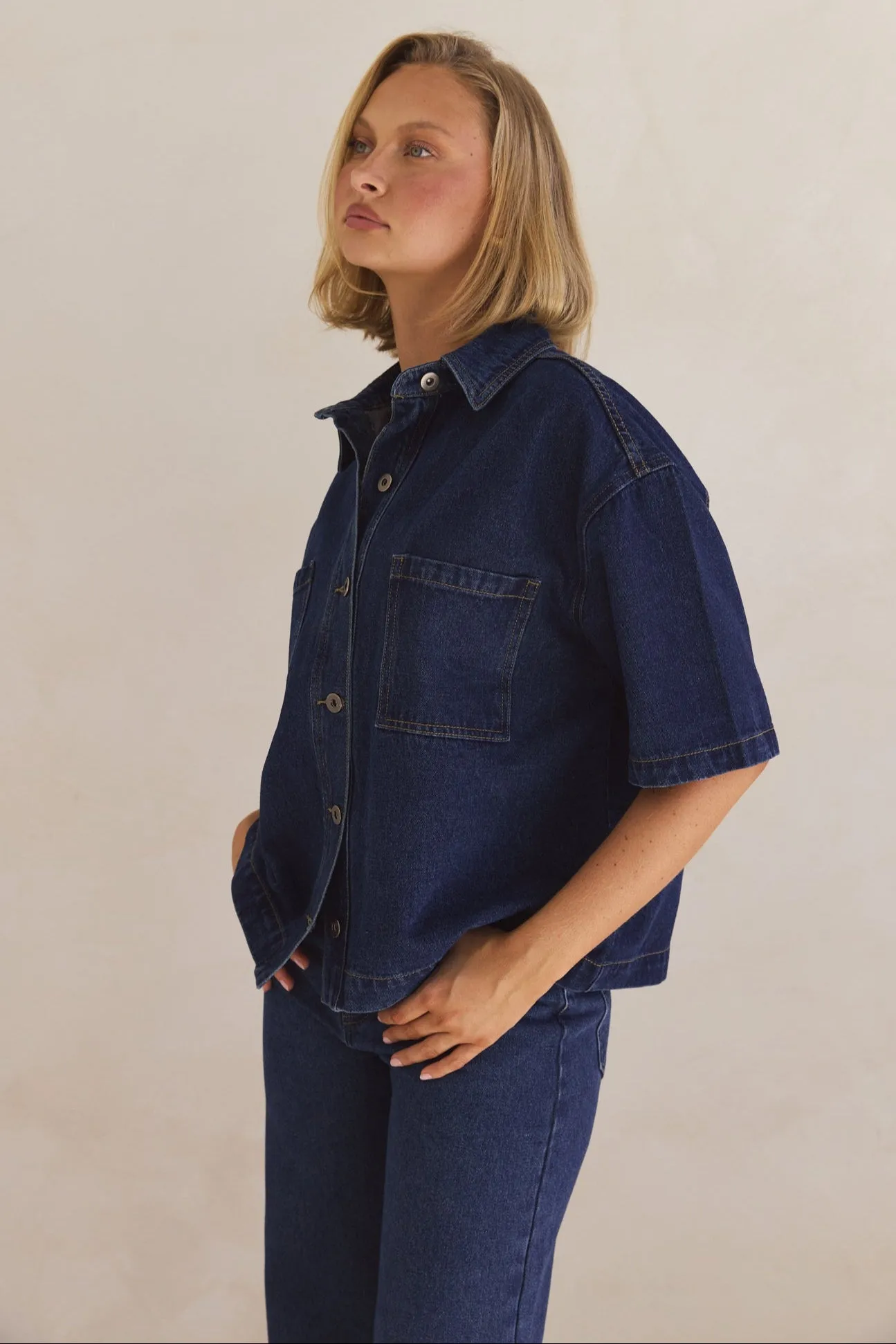 Kensley Denim Shirt (Blue) sold by Runway Scout product image thumbnail 4