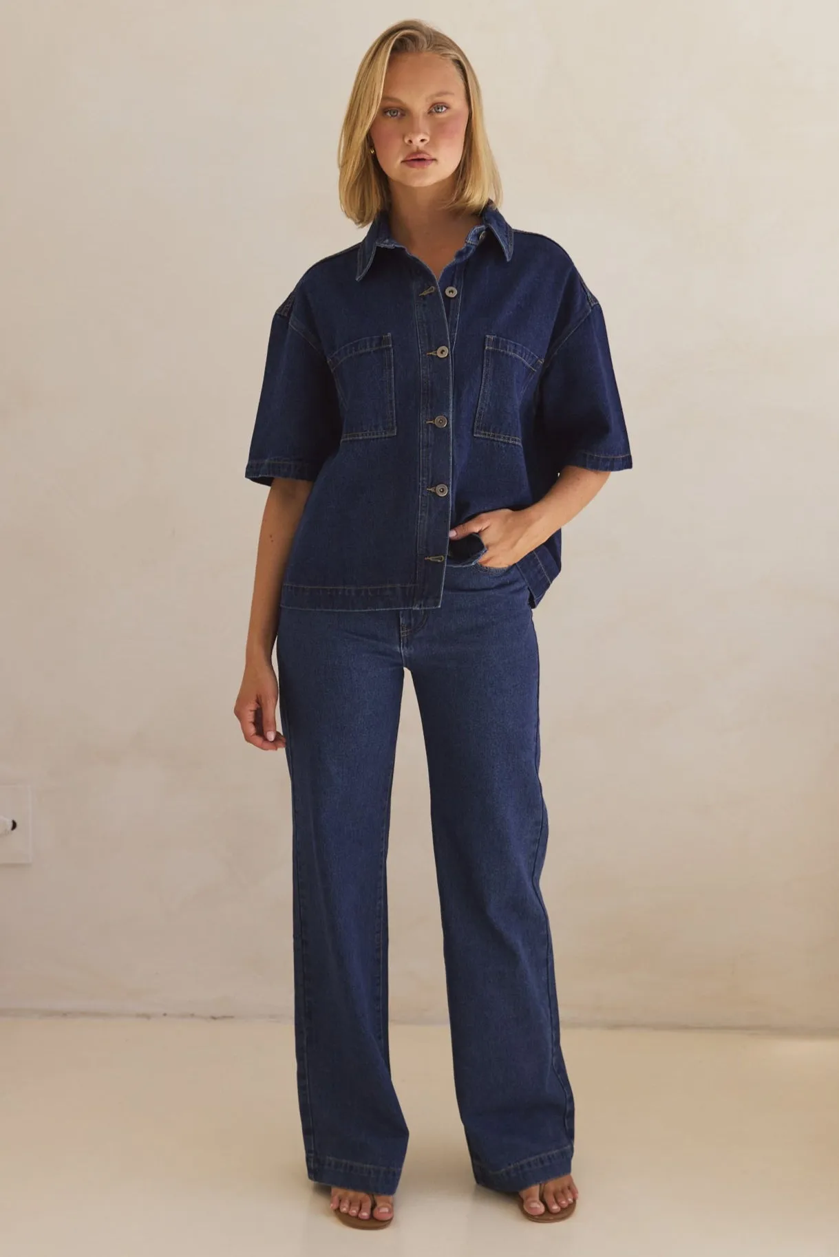 Kensley Denim Shirt (Blue) sold by Runway Scout product image thumbnail 3