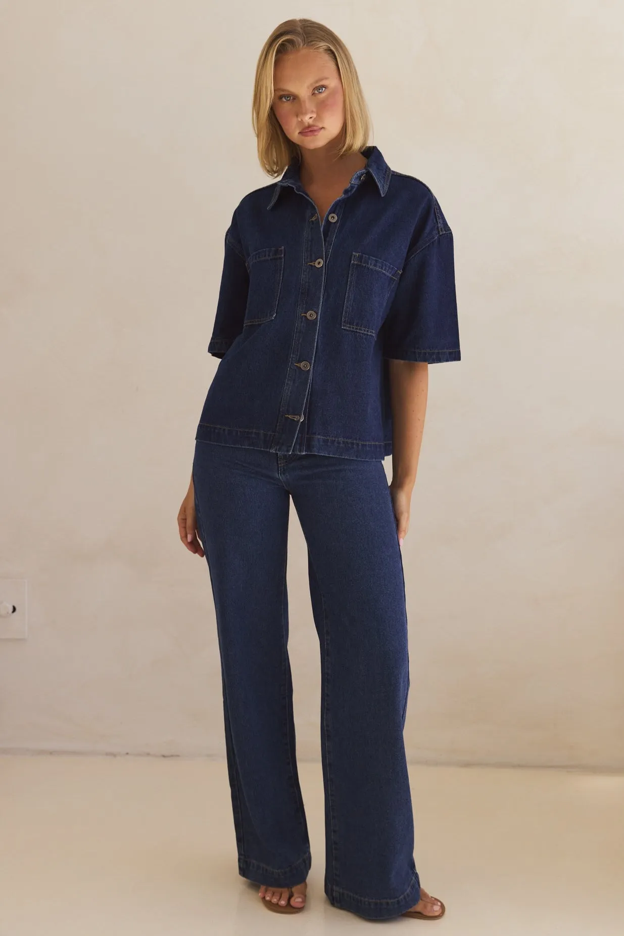 Kensley Denim Shirt (Blue) sold by Runway Scout product image thumbnail 2