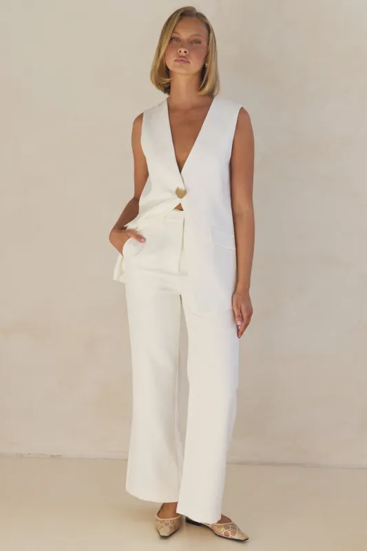 Sophia Pant (White) sold by Runway Scout