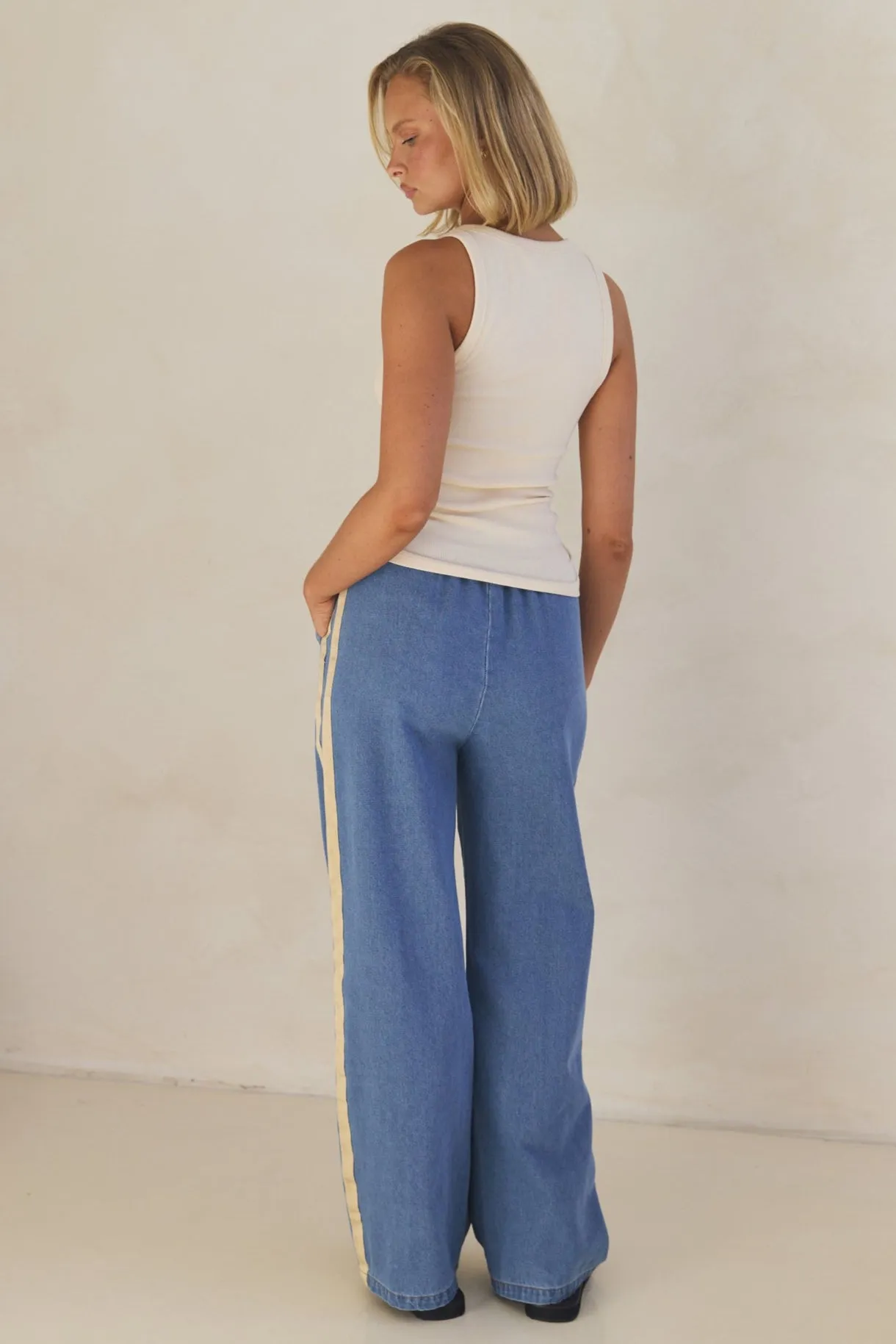 Rosalie Racer Stripe Pant (Light Blue) sold by Runway Scout product image thumbnail 5