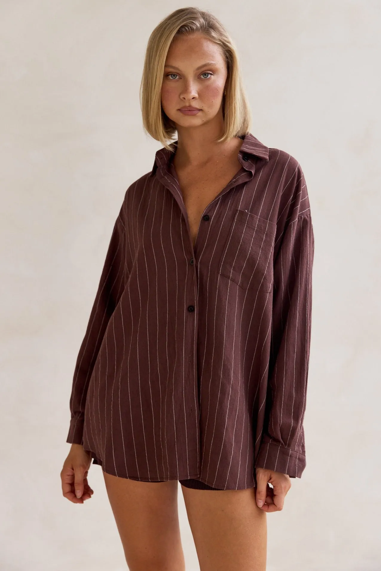 Timothee Shirt (Chocolate) sold by Runway Scout product image thumbnail 2