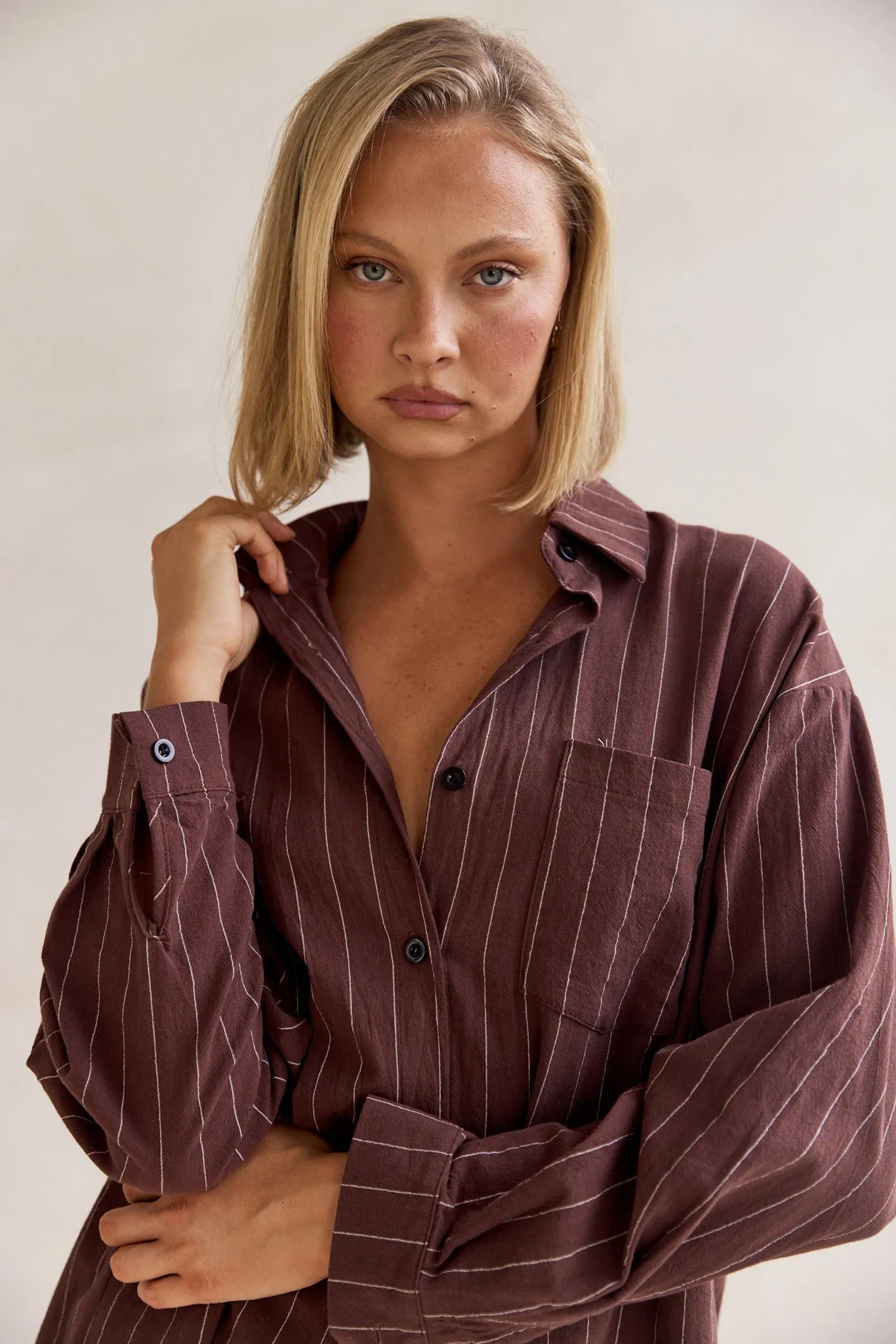 Timothee Shirt (Chocolate) sold by Runway Scout product image thumbnail 3