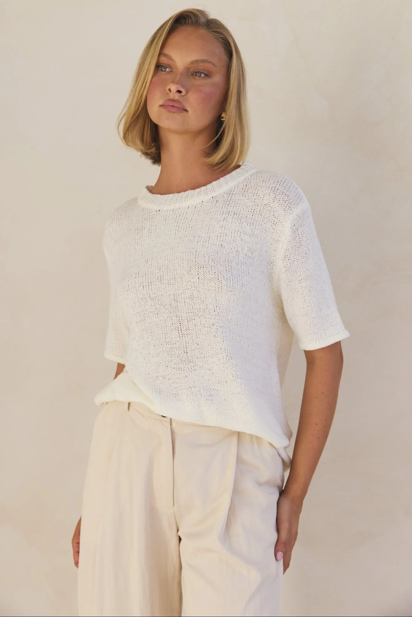 Nova Knit Top (Cream) sold by Runway Scout