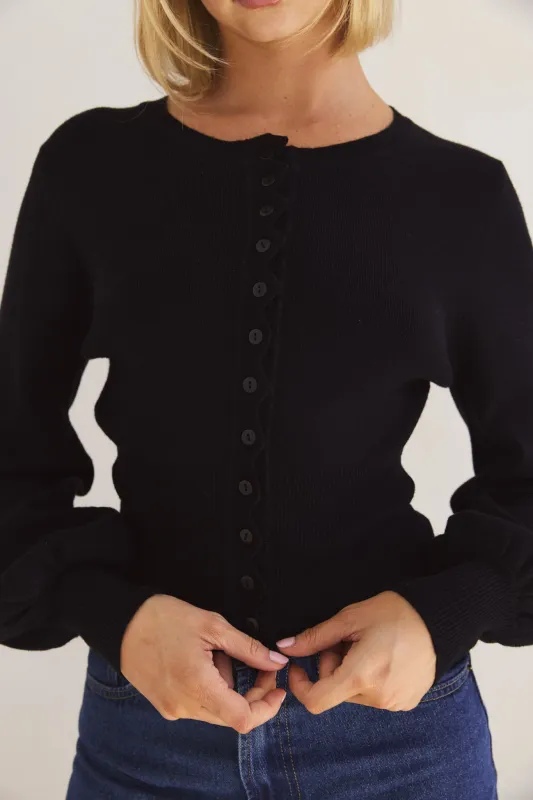 Misty Knit Cardigan (Black) sold by Runway Scout