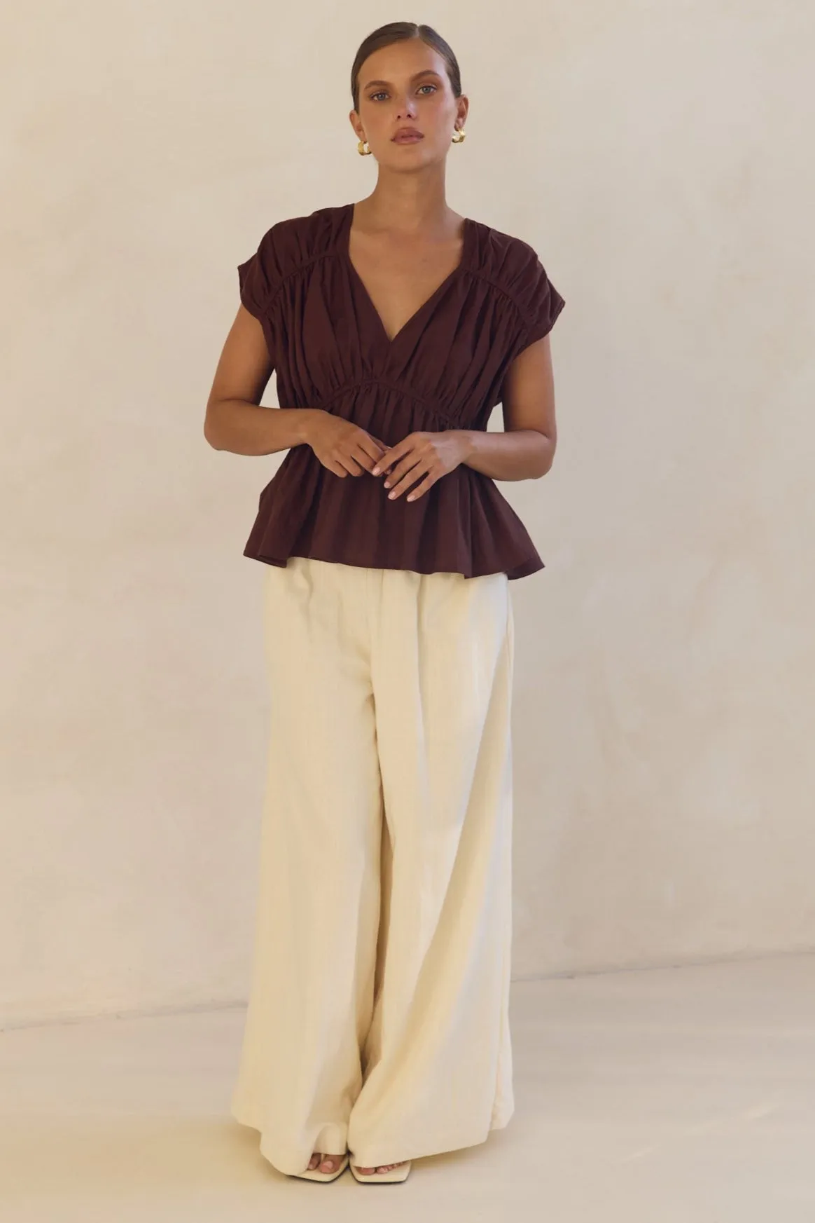 Benita Top (Chocolate) sold by Runway Scout product image thumbnail 2