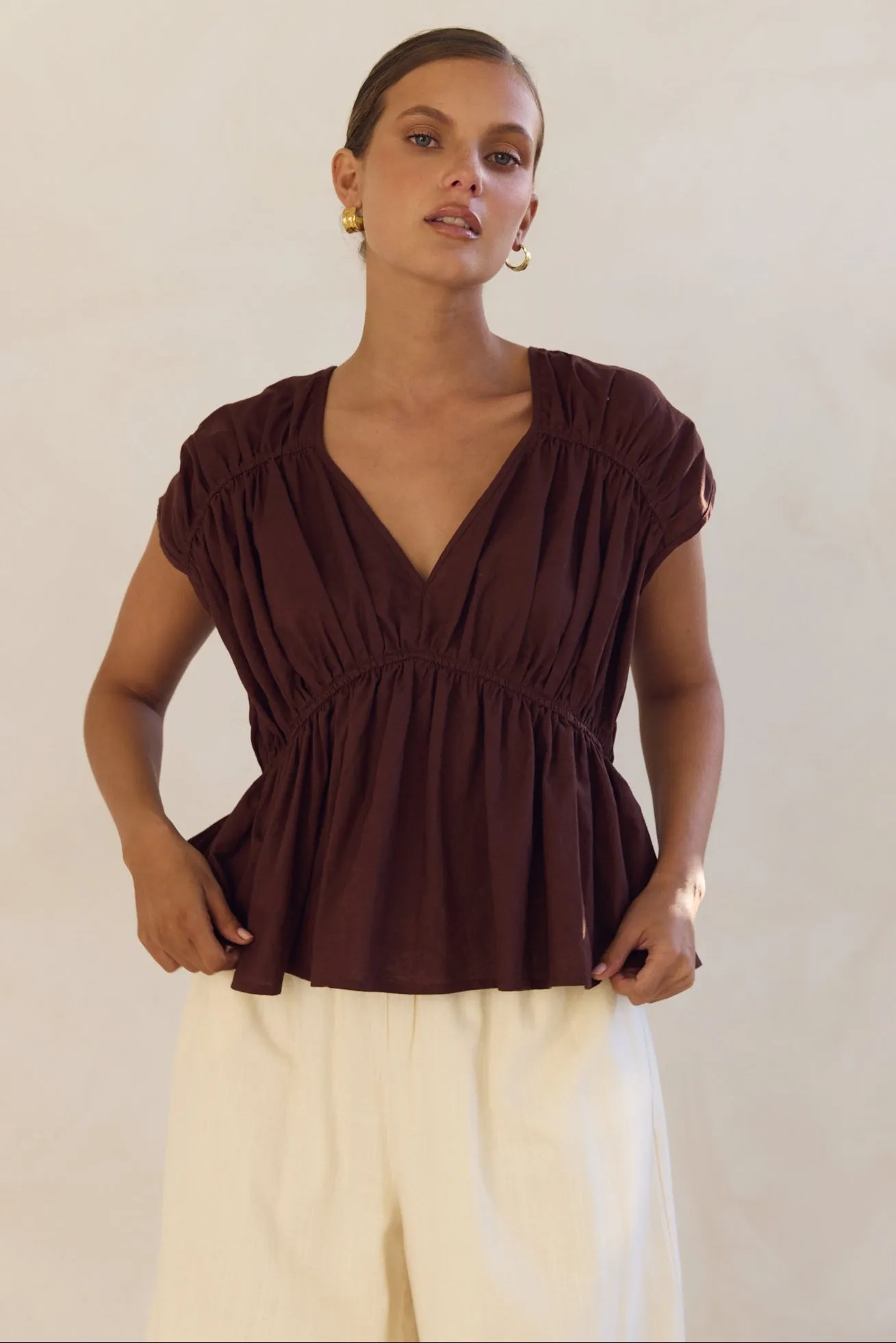 Benita Top (Chocolate) sold by Runway Scout product image thumbnail 3