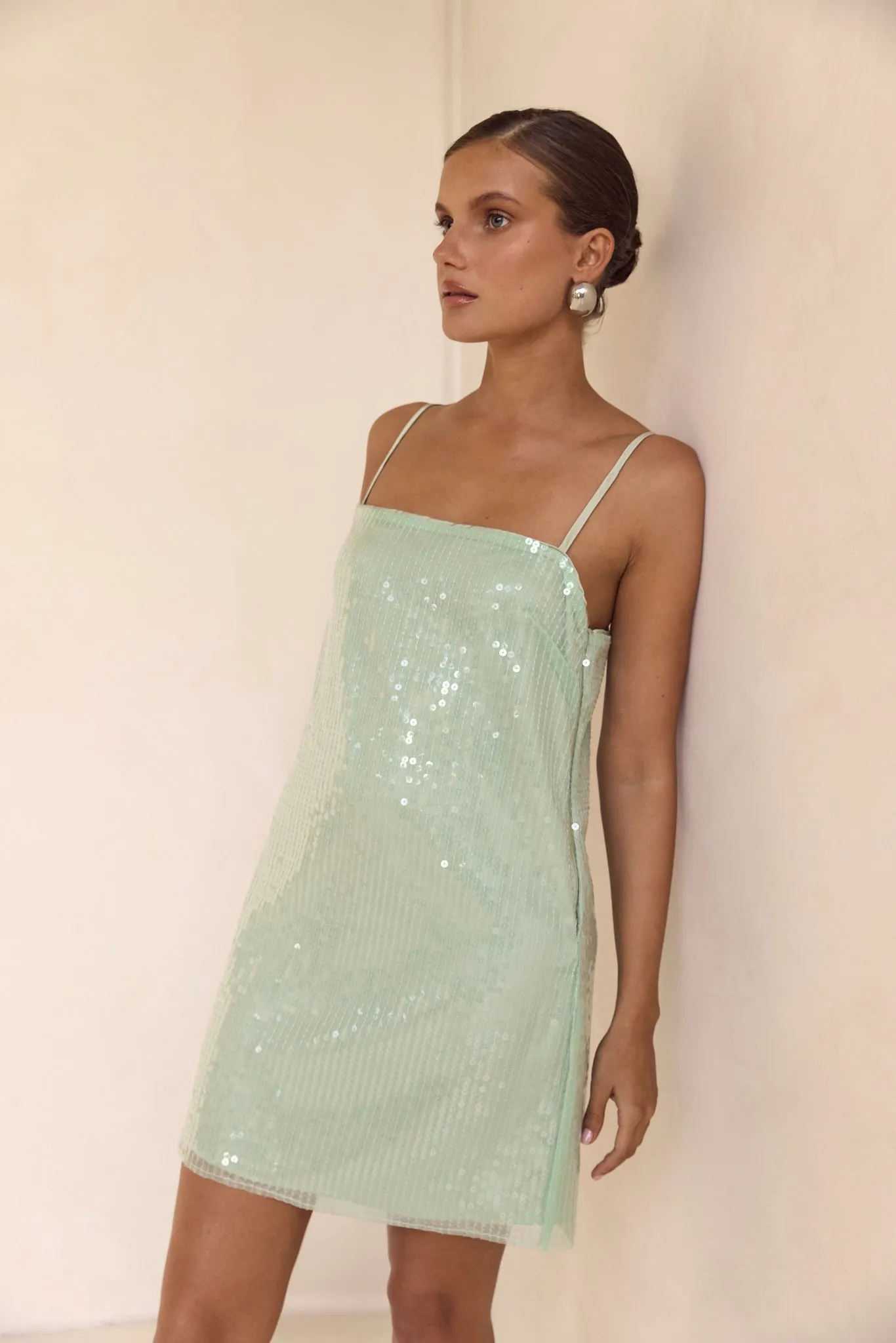 Sasha Sequin Mini Dress (Mint) sold by Runway Scout product image thumbnail 2