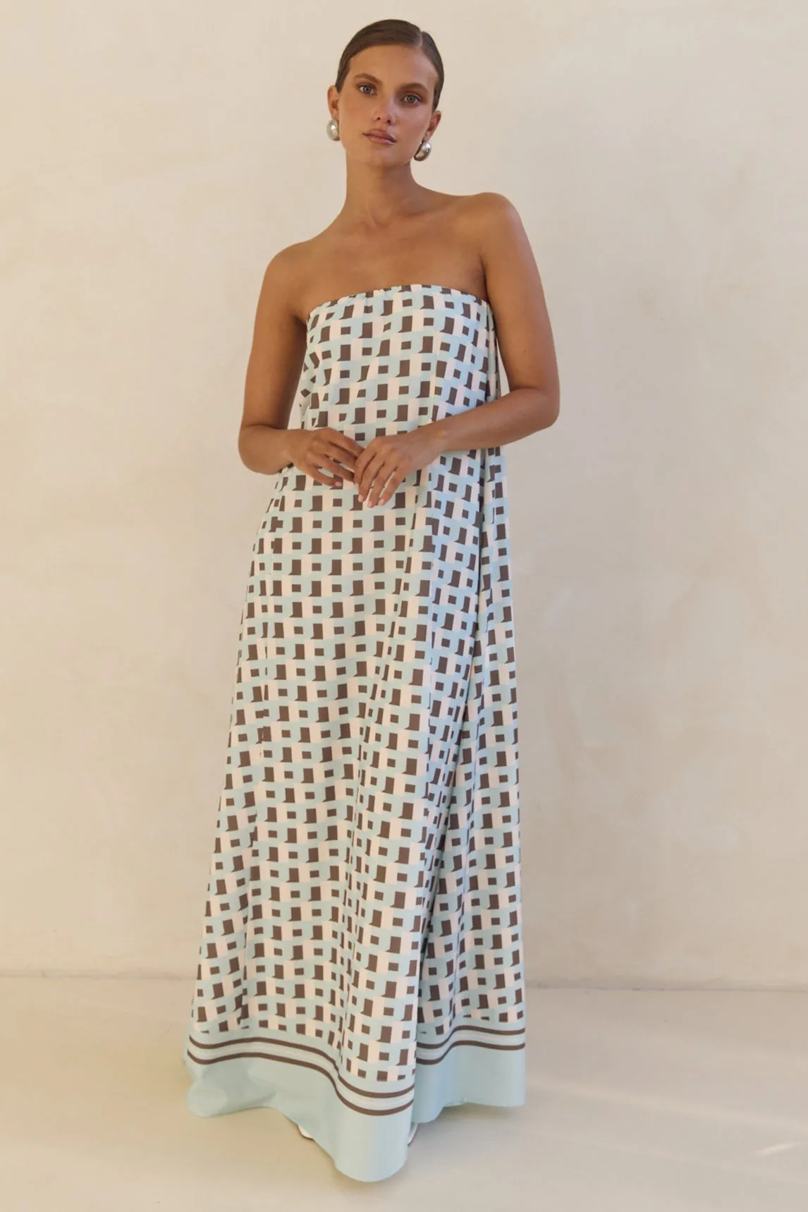 Siena Maxi Dress (Aqua) sold by Runway Scout product image thumbnail 3