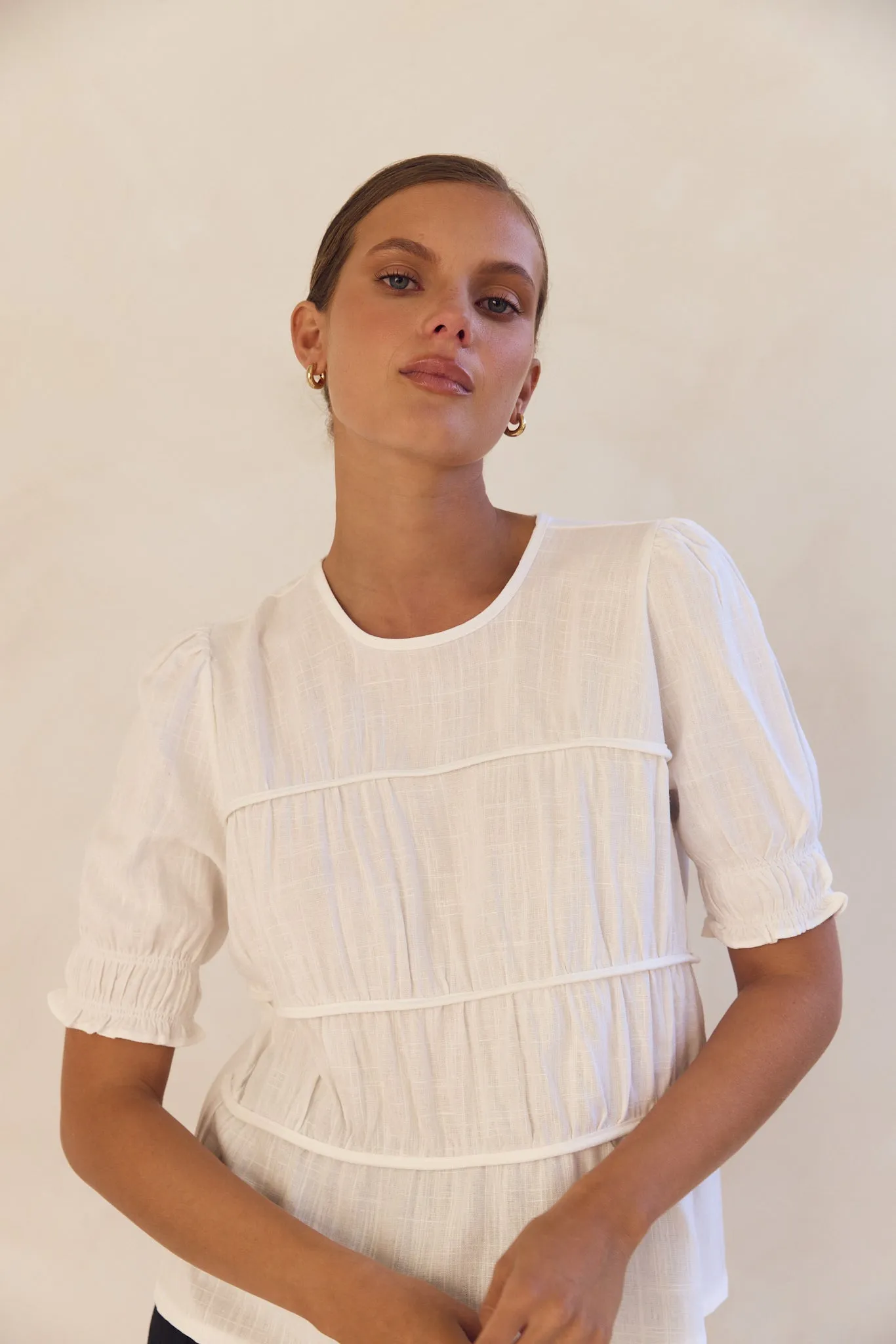 Victoria Top (White) sold by Runway Scout product image thumbnail 4