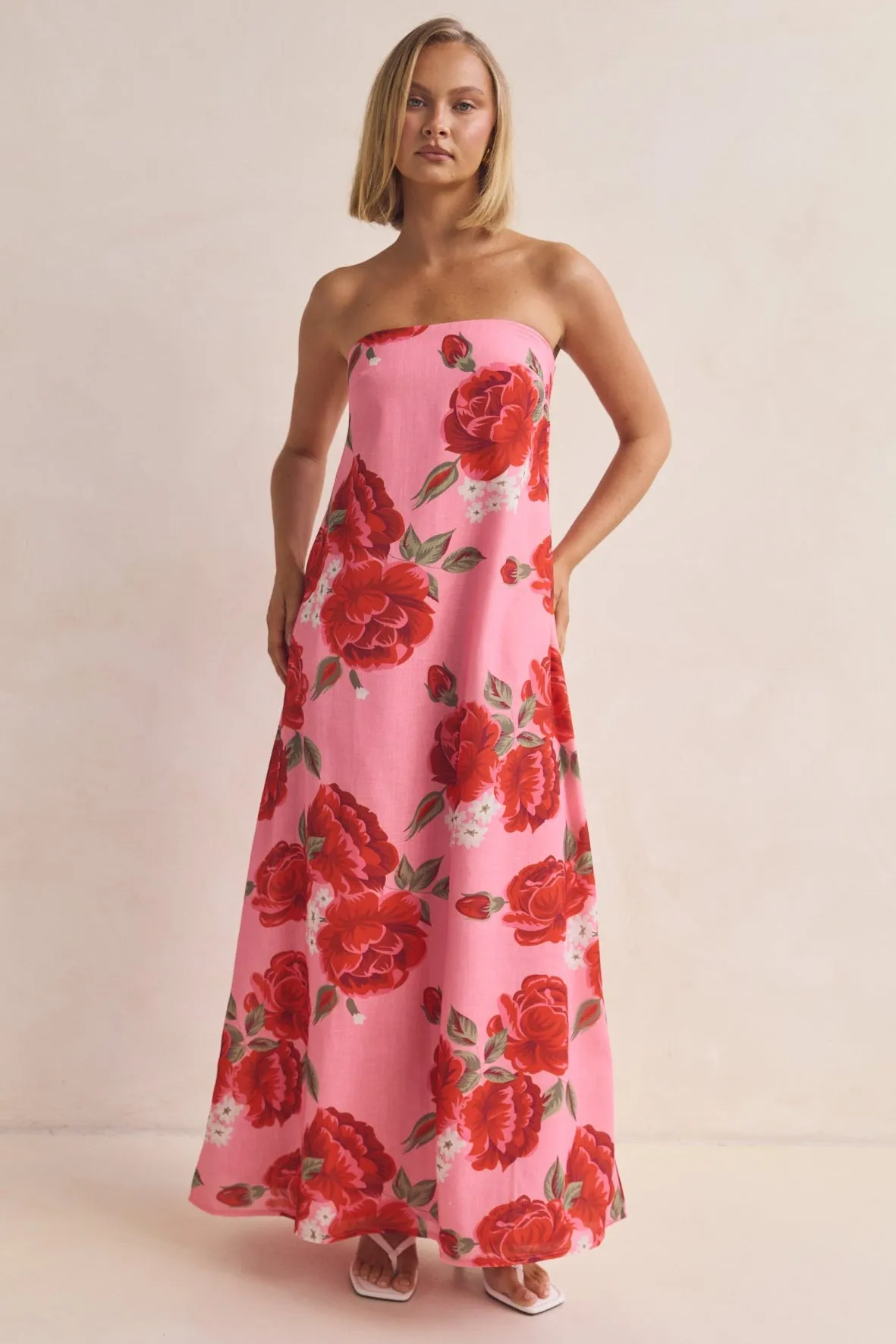 Fiona Maxi Dress (Pink) sold by Runway Scout