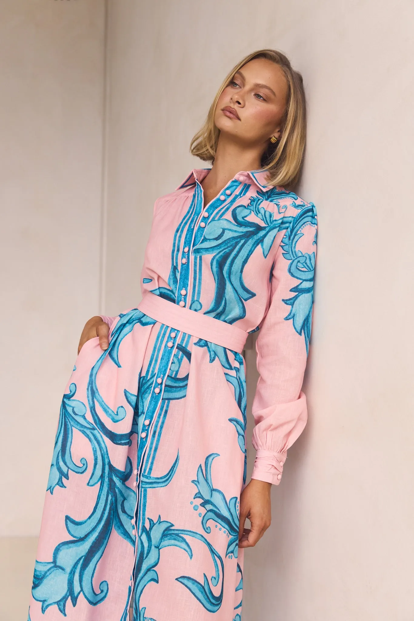 Lyra Maxi Dress (Pink/Blue) sold by Runway Scout product image thumbnail 3