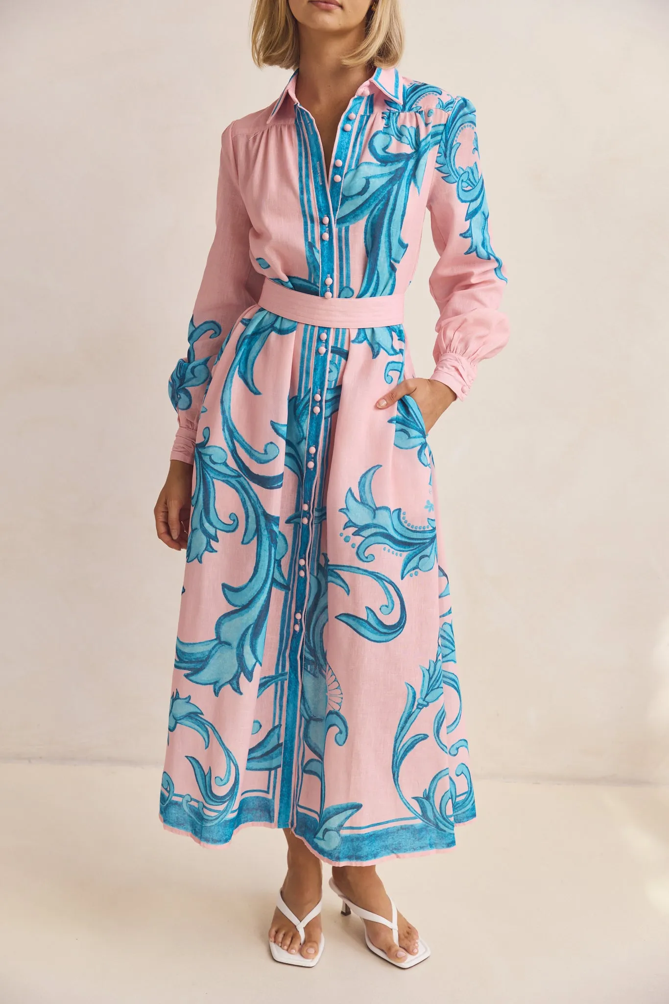 Lyra Maxi Dress (Pink/Blue) sold by Runway Scout product image thumbnail 5