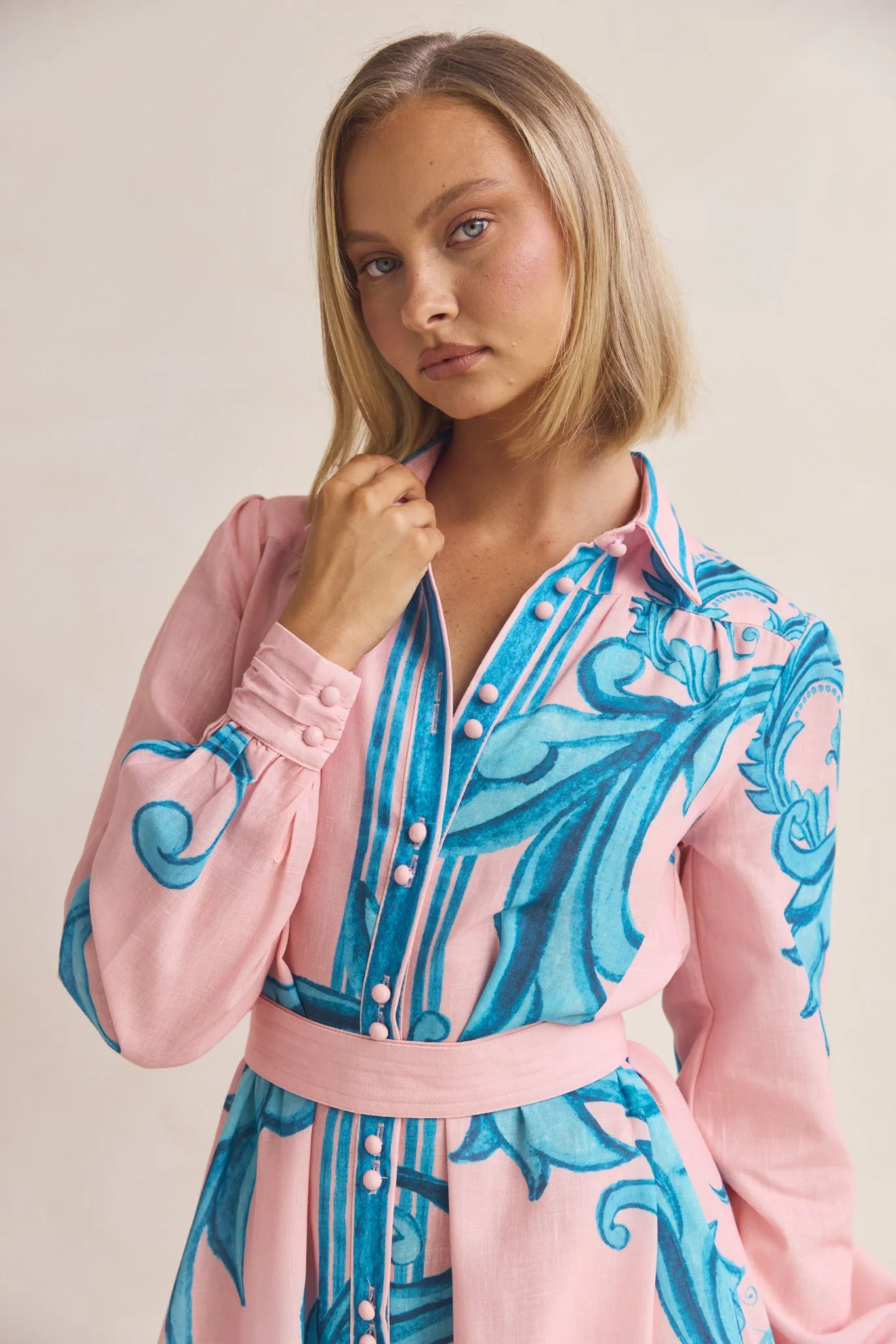 Lyra Maxi Dress (Pink/Blue) sold by Runway Scout product image thumbnail 4