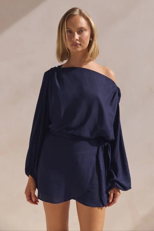 Myra Top (Navy) sold by Runway Scout