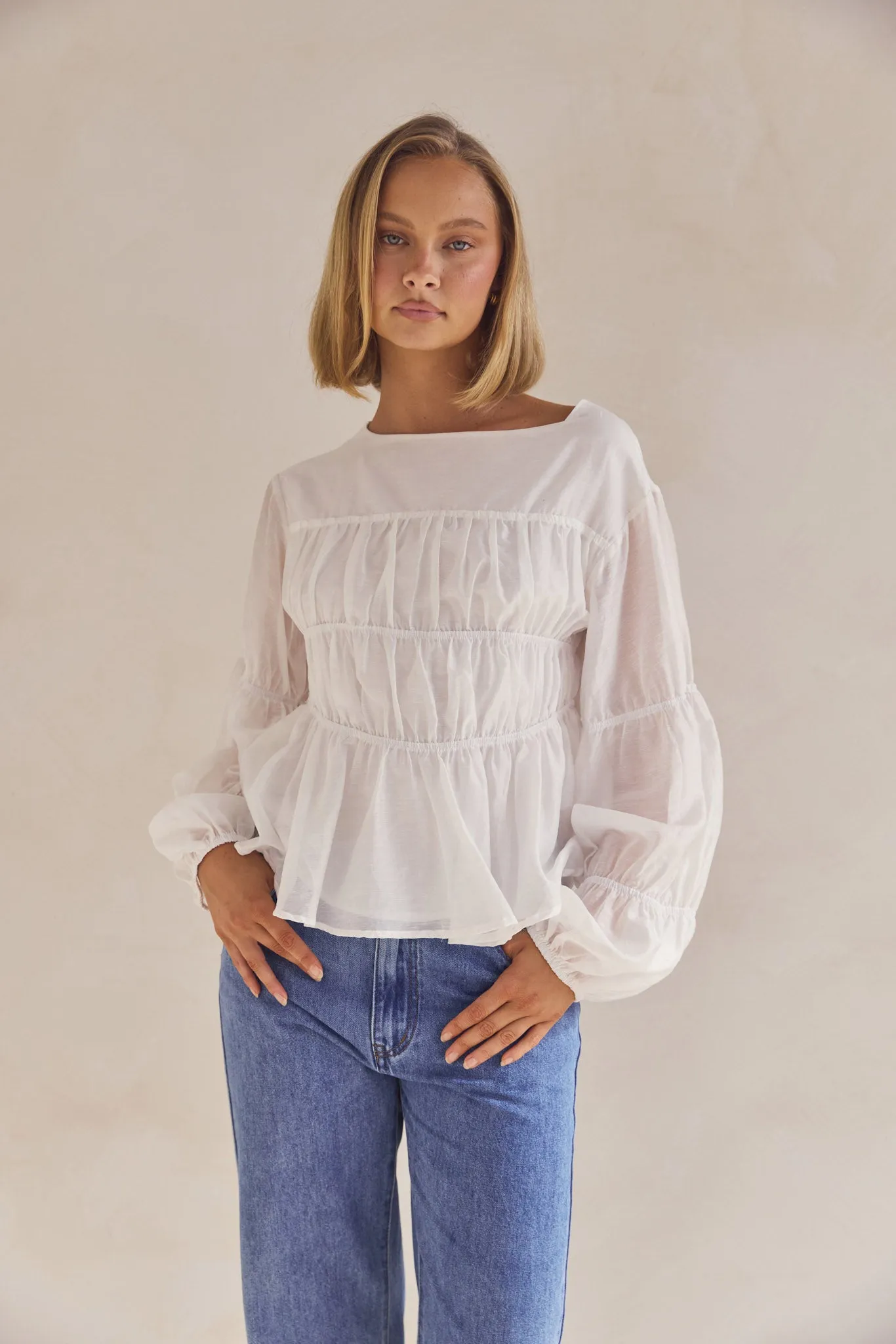 Indra Top (White) sold by Runway Scout product image thumbnail 4