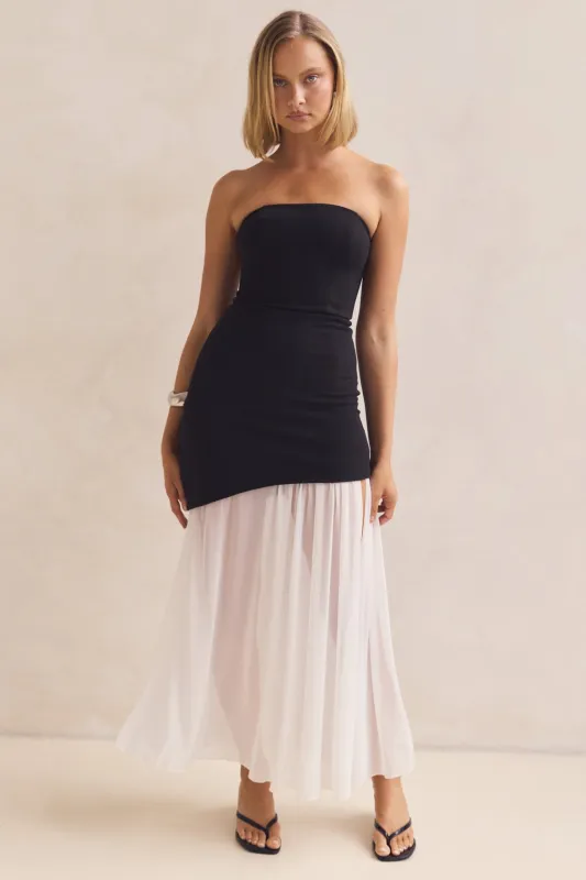 Juliana Maxi Dress (Black/White) sold by Runway Scout
