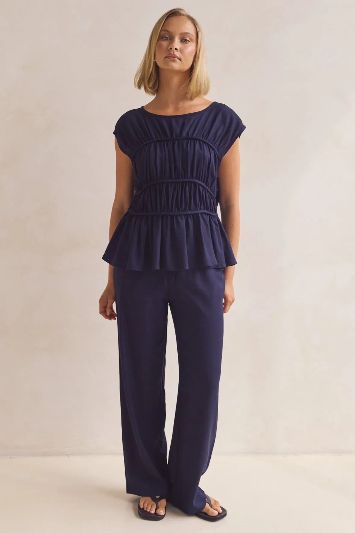 Katia Pant (Navy) sold by Runway Scout