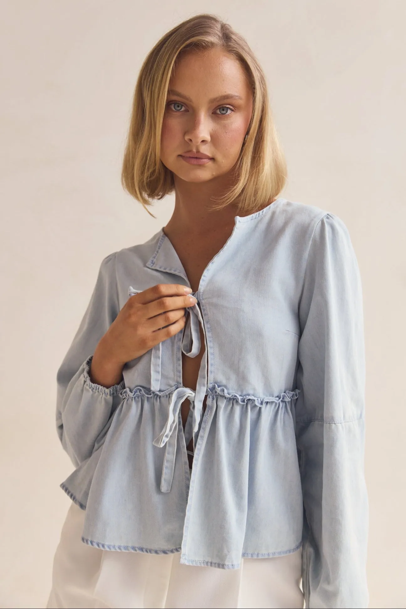 Lina Top (Blue) sold by Runway Scout product image thumbnail 2