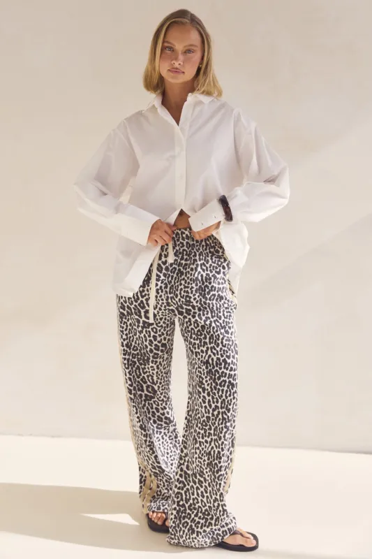 Rosalie Racer Stripe Pant (Leopard) sold by Runway Scout