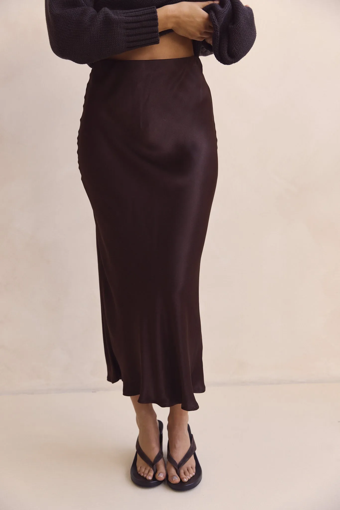 Solene Midi Skirt (Chocolate) sold by Runway Scout product image thumbnail 2