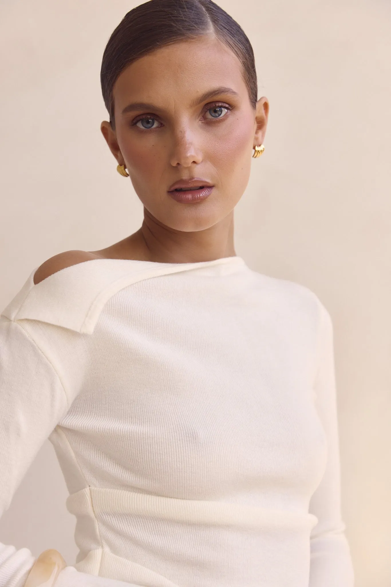 Tanya Knit Top (Cream) sold by Runway Scout product image thumbnail 3