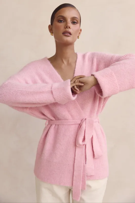 Jiana Knit Cardigan (Pink) sold by Runway Scout