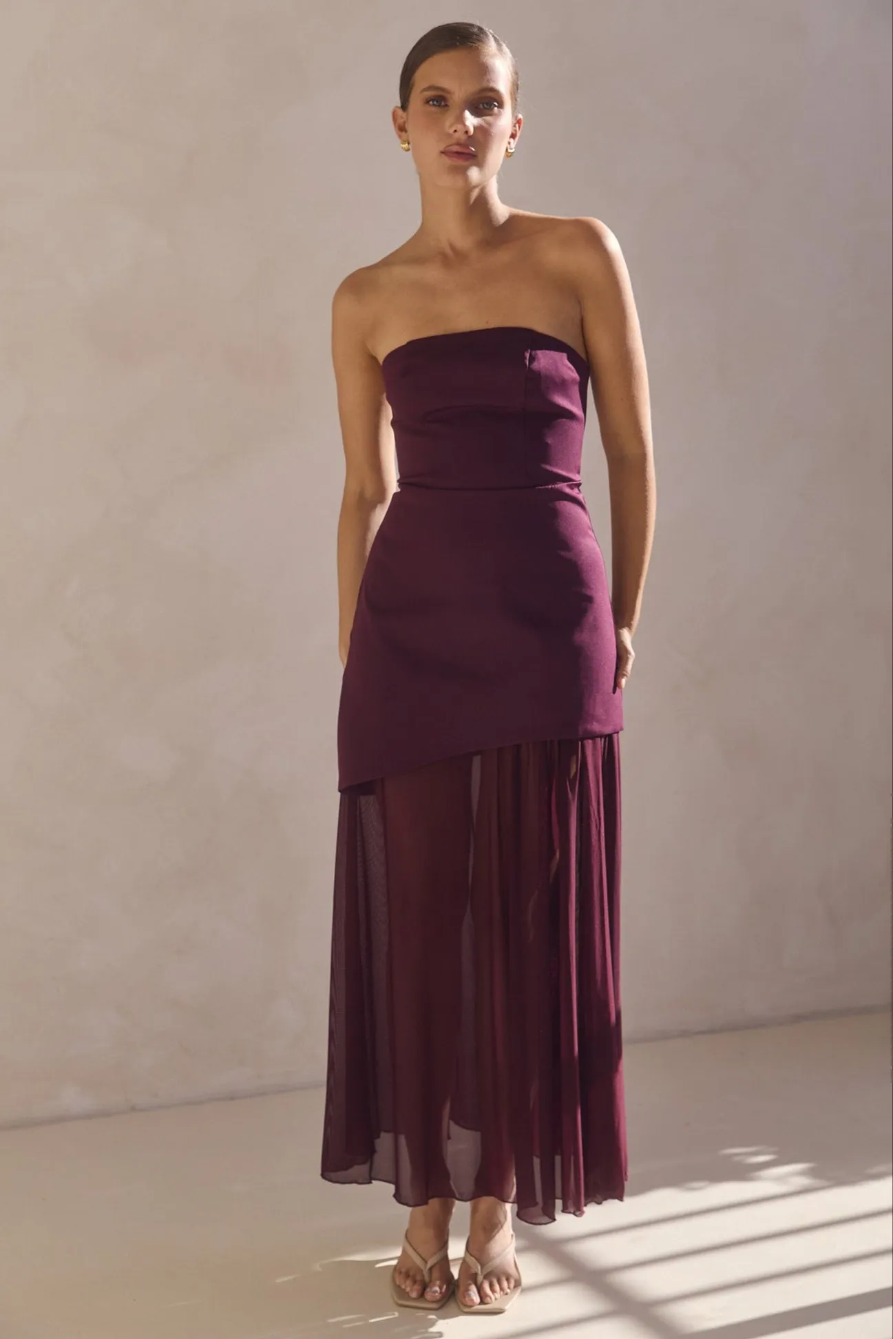 Juliana Maxi Dress (Plum) sold by Runway Scout