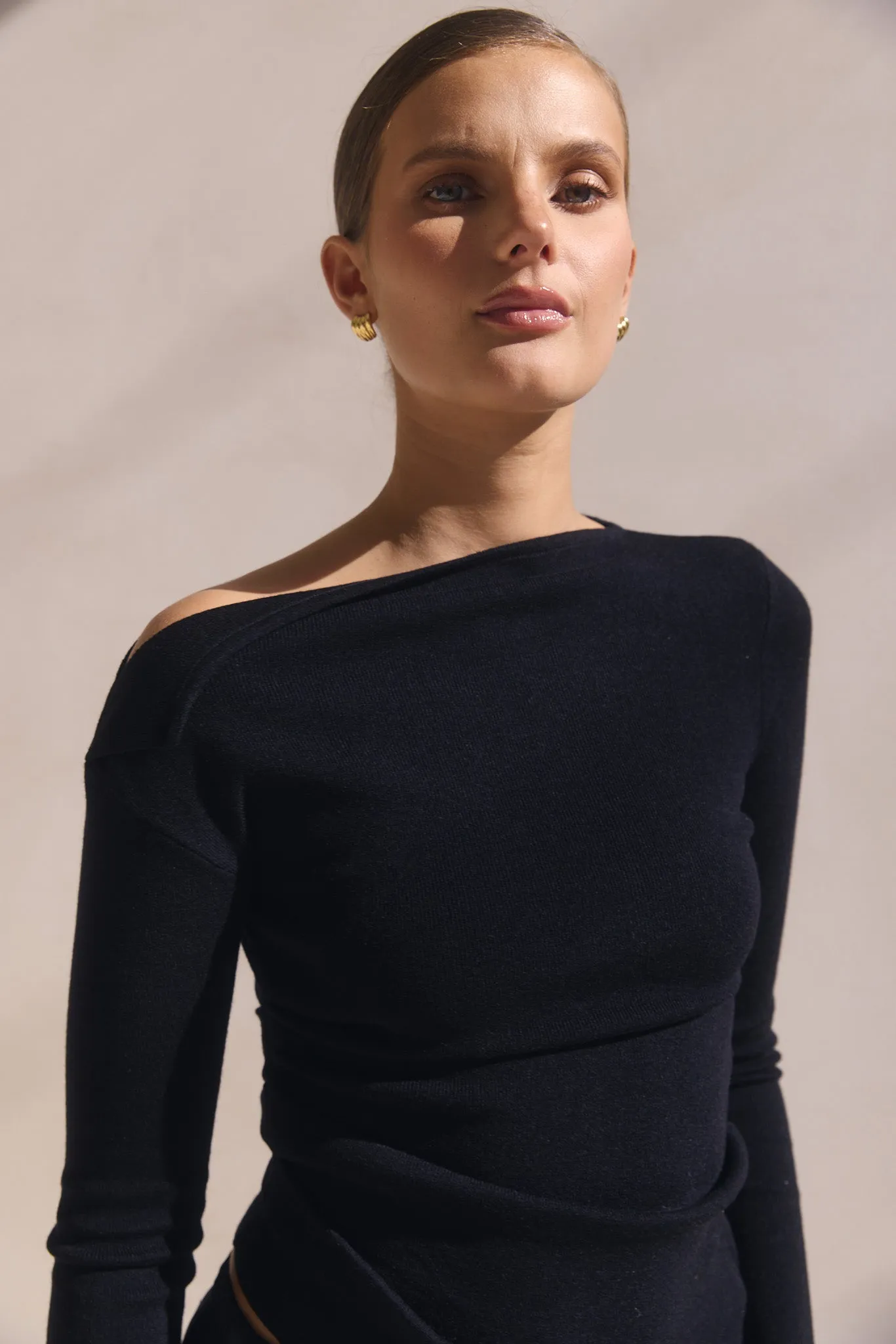 Tanya Knit Top (Black) sold by Runway Scout