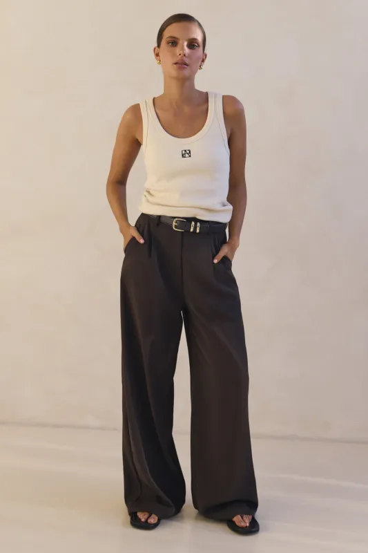 Bermuda Tailored Pant (Chocolate) sold by Runway Scout