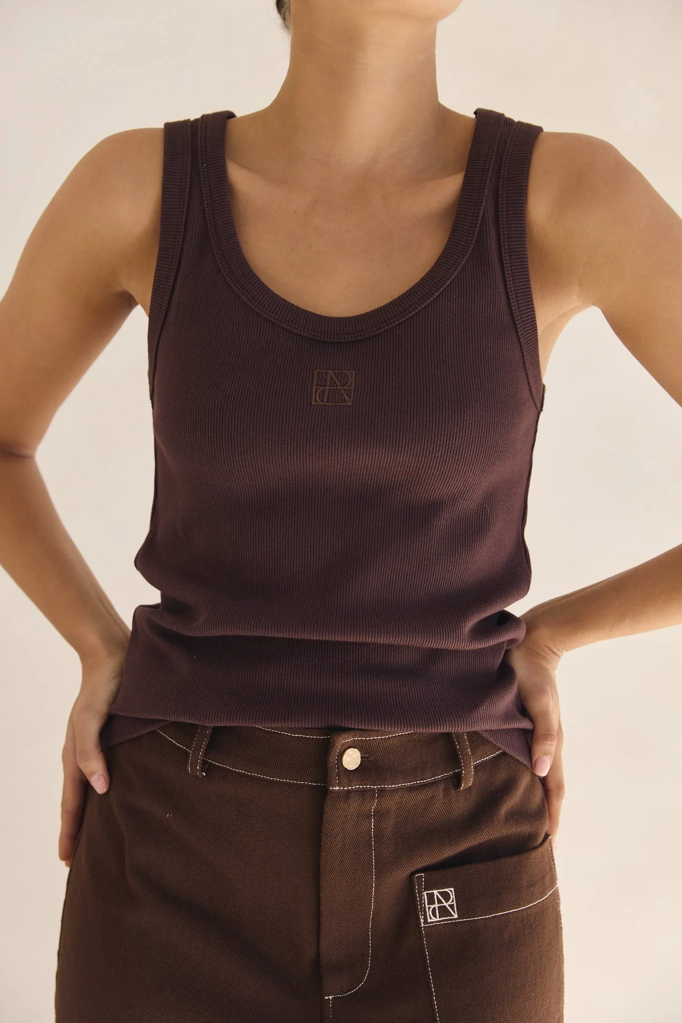Lexi Signature Tank (Chocolate) sold by Runway Scout product image thumbnail 5