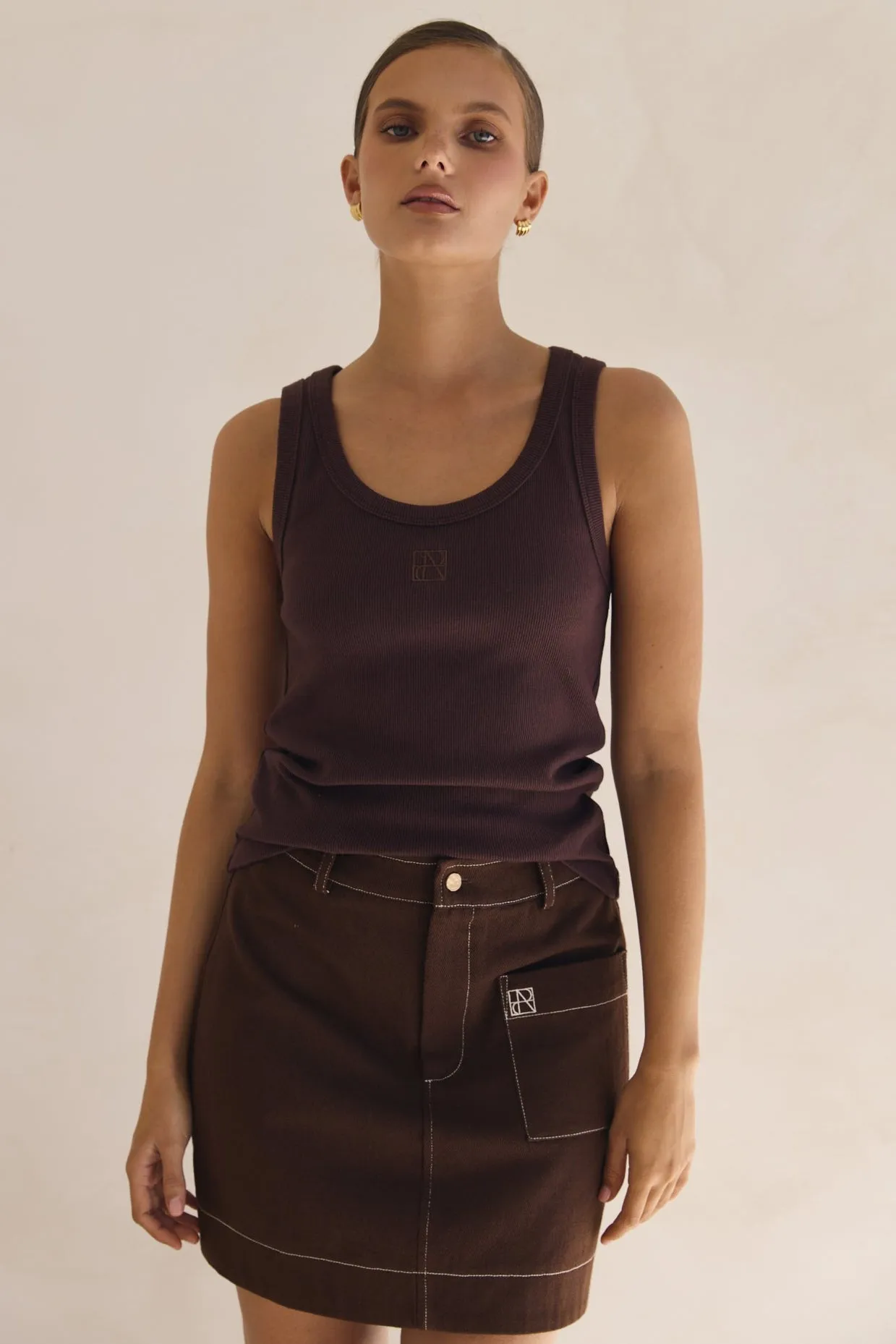 Lexi Signature Tank (Chocolate) sold by Runway Scout product image thumbnail 4