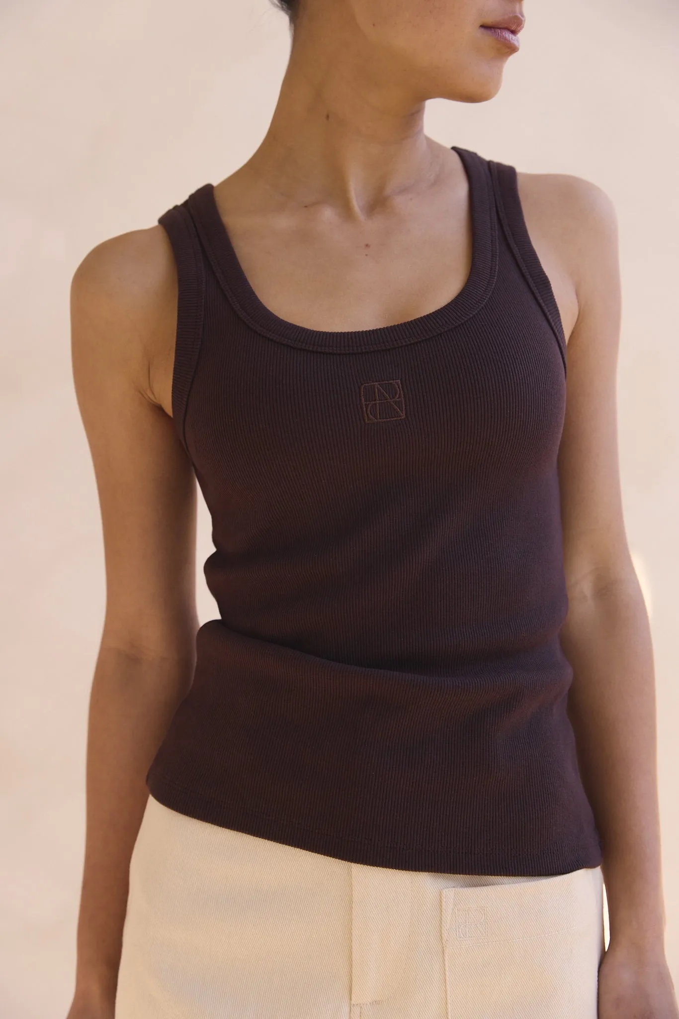 Lexi Signature Tank (Chocolate) sold by Runway Scout