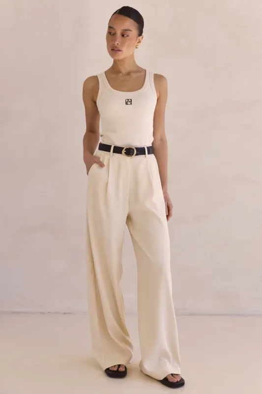 Bermuda Tailored Pant (Cream) sold by Runway Scout