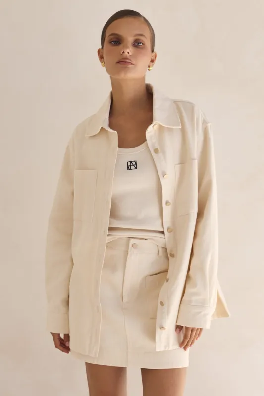 Dakoda Denim Shirt (Cream) sold by Runway Scout