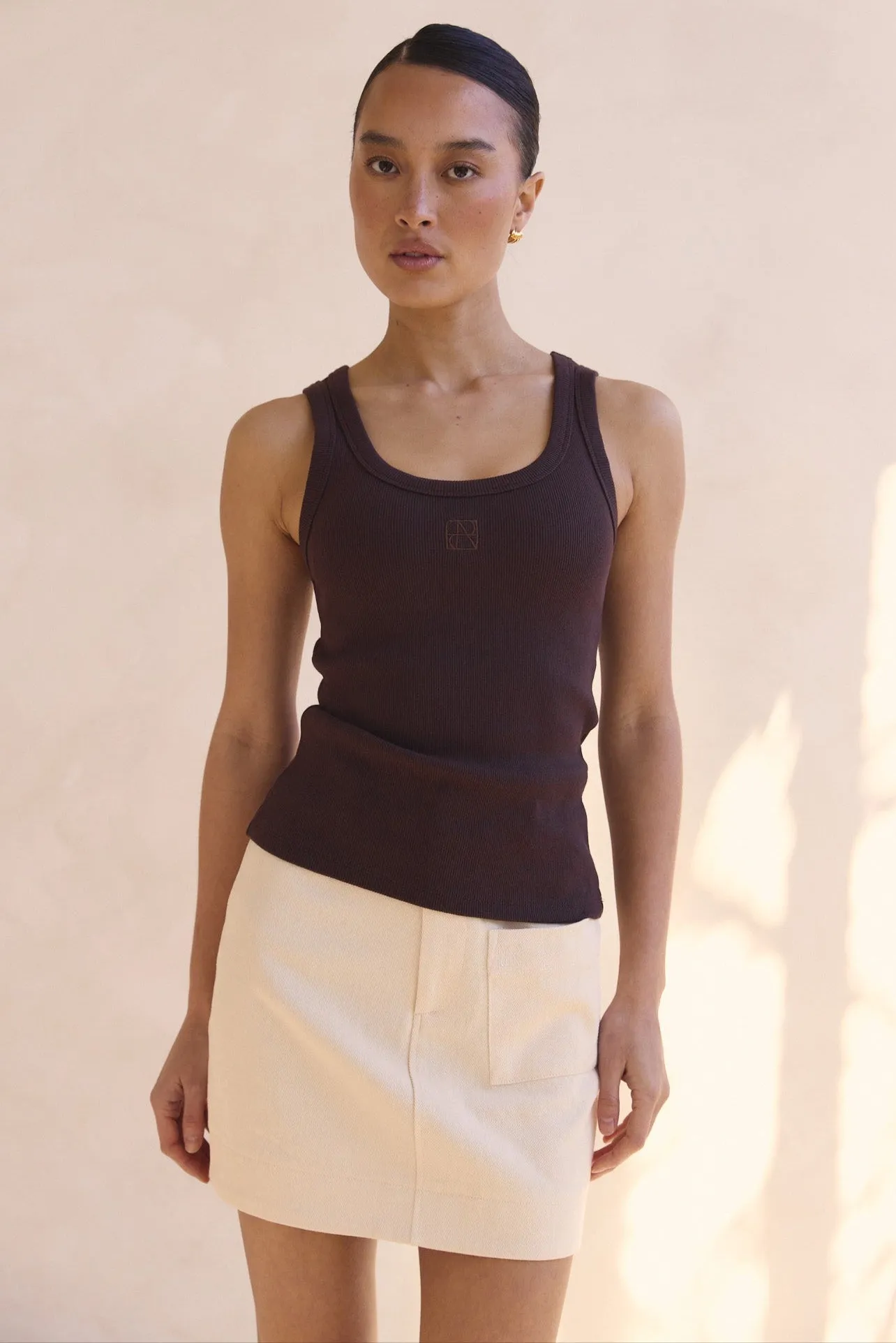 Dakoda Denim Mini Skirt (Cream) sold by Runway Scout product image thumbnail 4