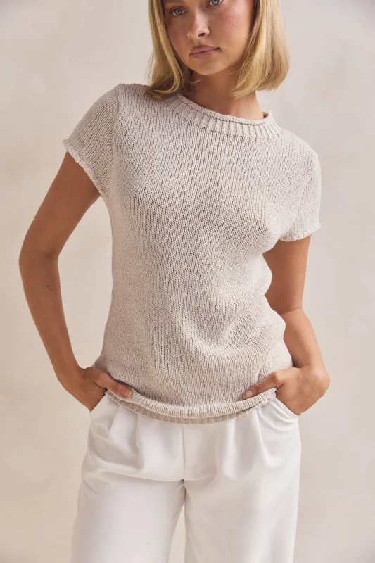 Jolie Knit Top (Sand) sold by Runway Scout