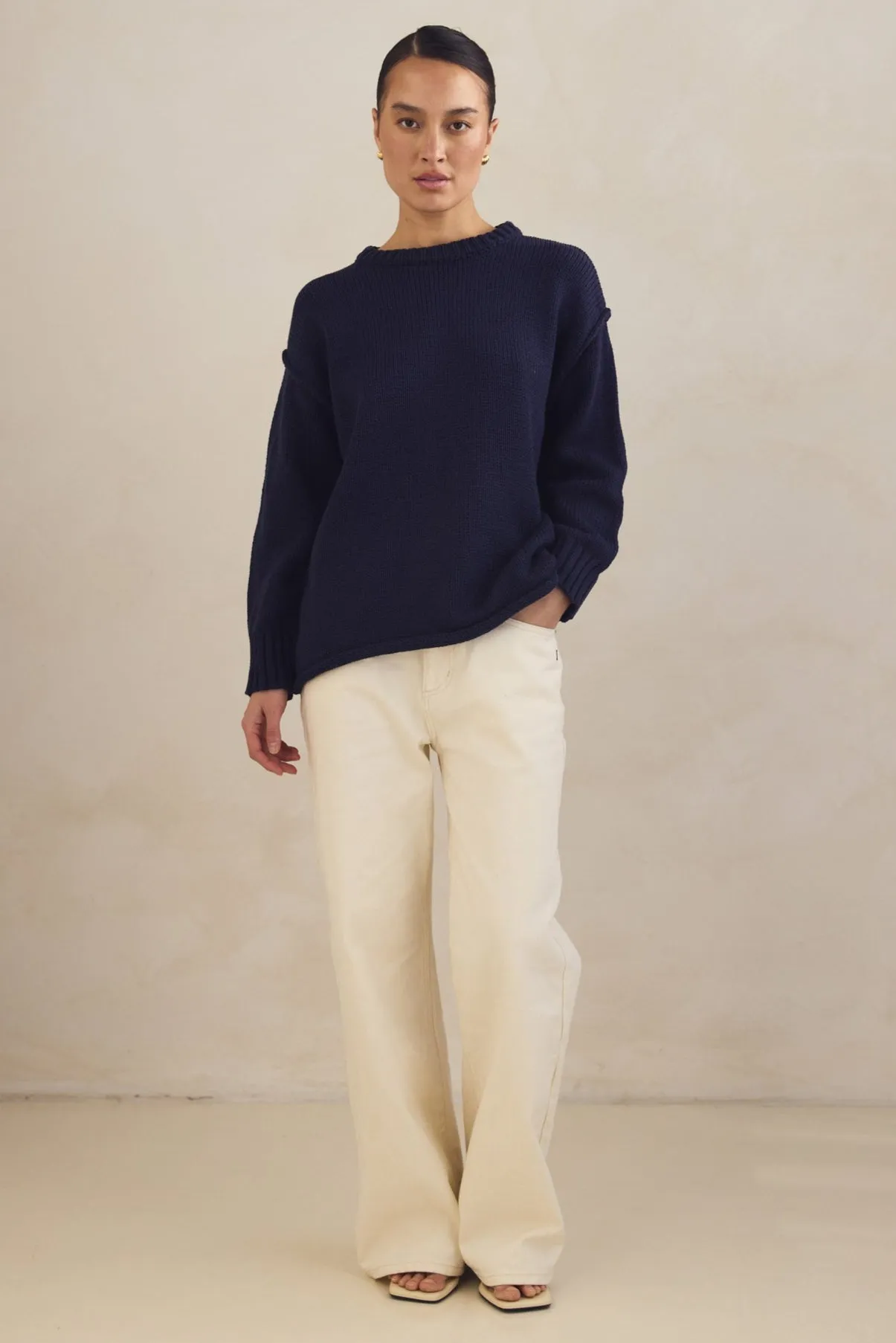 Willow Knit Jumper (Navy) sold by Runway Scout