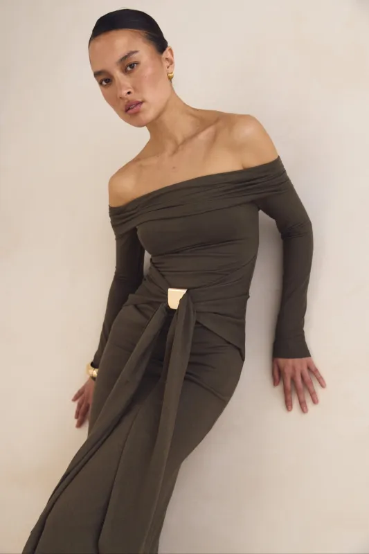 Maeve Maxi Dress (Olive) sold by Runway Scout