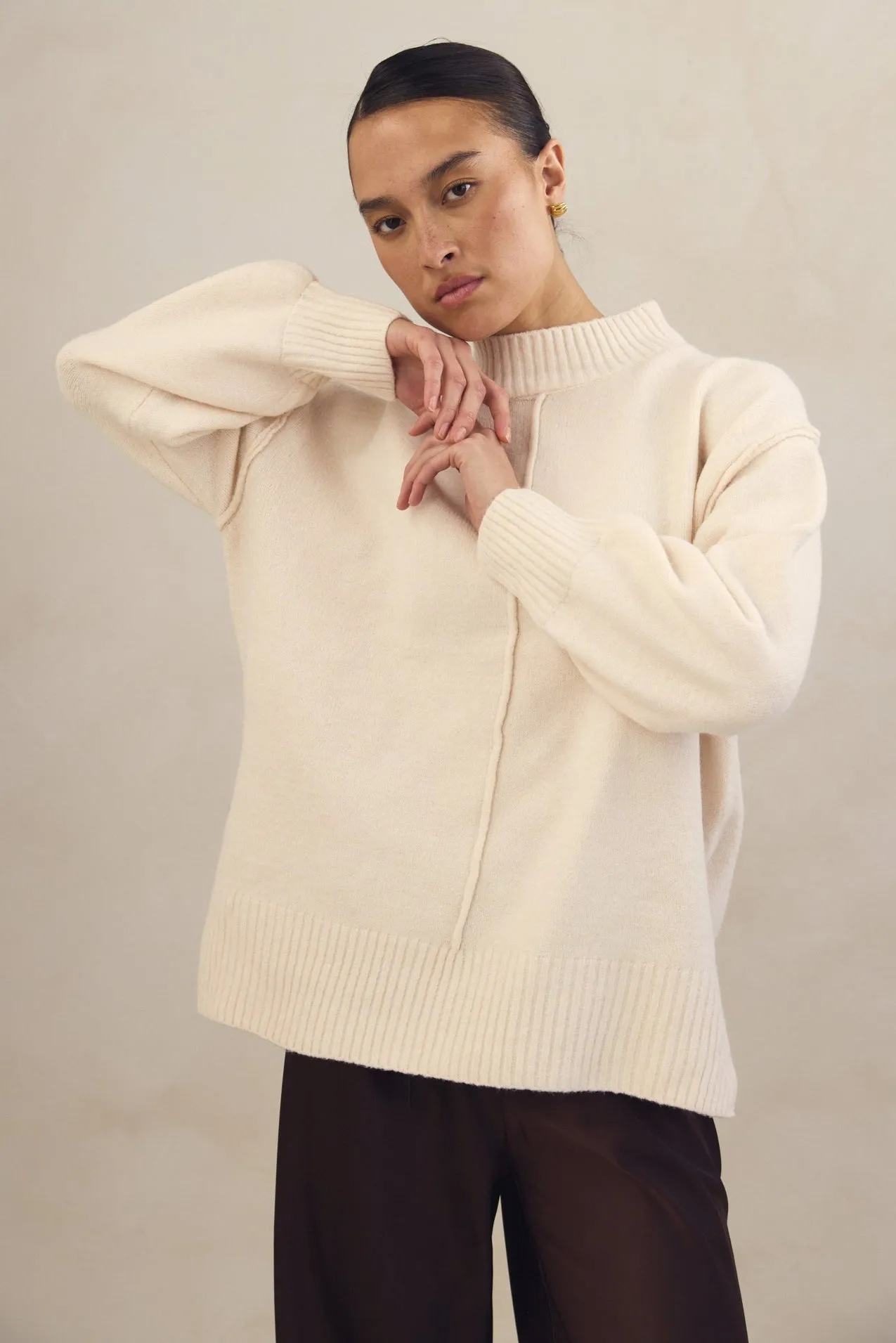 Kelly Knit Jumper (Cream) sold by Runway Scout product image thumbnail 3